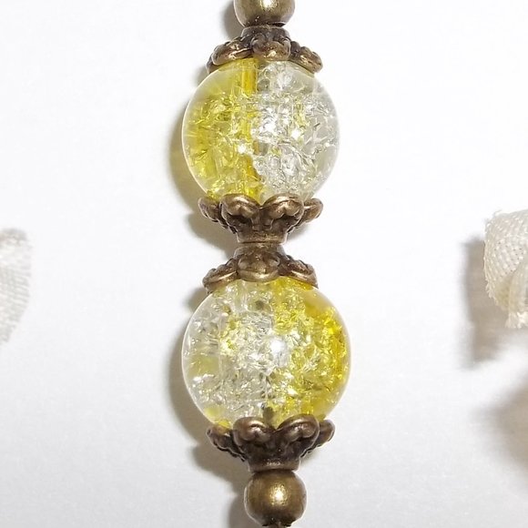 Boho Necklace Set Yellow Bronze Handmade Unique Funky Ombre Style Gift NWT 5281 - Picture 7 of 10